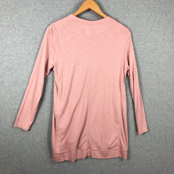 J Jill Pink Elliptical Tunic Top Pima Cotton Long Sleeve Size Medium - Picture 3 of 5